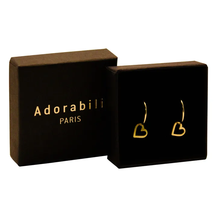 Créoles Cœurs Fins | Doré- Image produit n°2