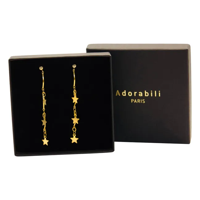 Asymmetrische Ohrringe Sterne | Gold