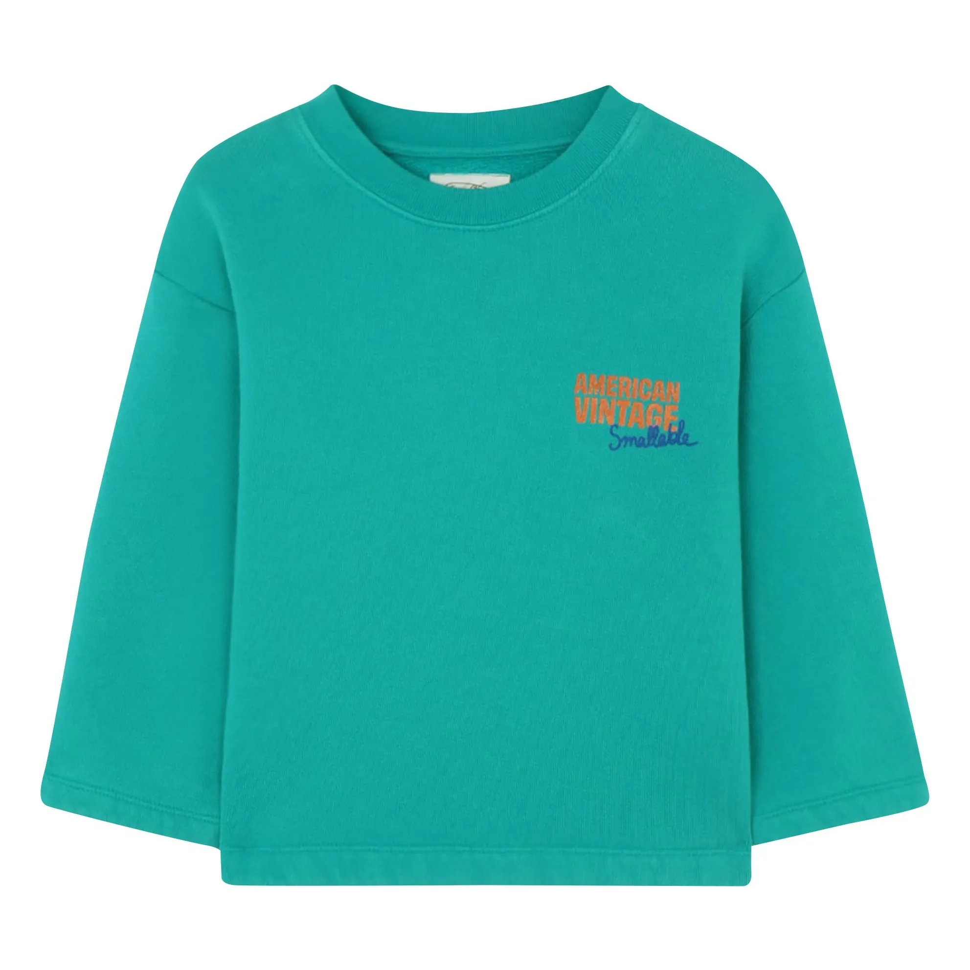 Collaboration American Vintage X Smallable - Sweat Izubird | Turquoise- Image produit n°0