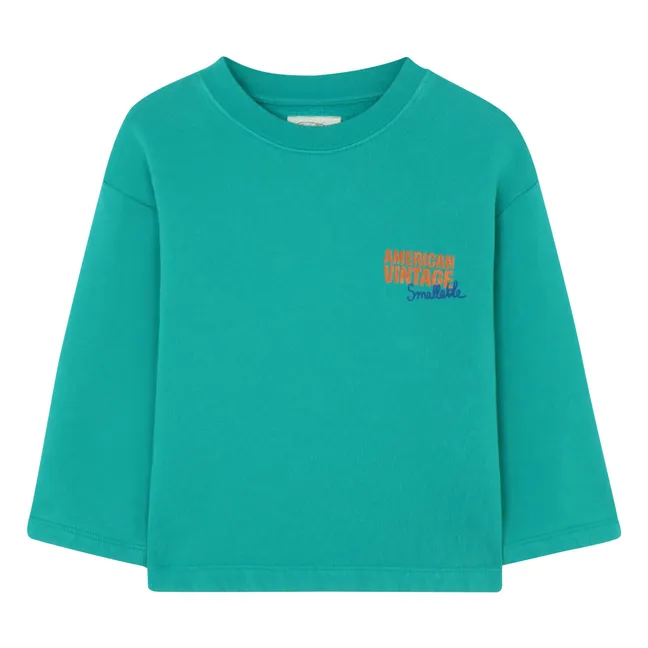 Collaboration American Vintage X Smallable - Sweat Izubird | Turquoise