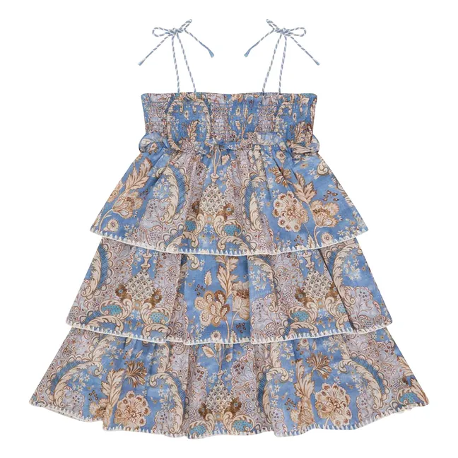 Abito con volant floreale Daylight | Azzurro