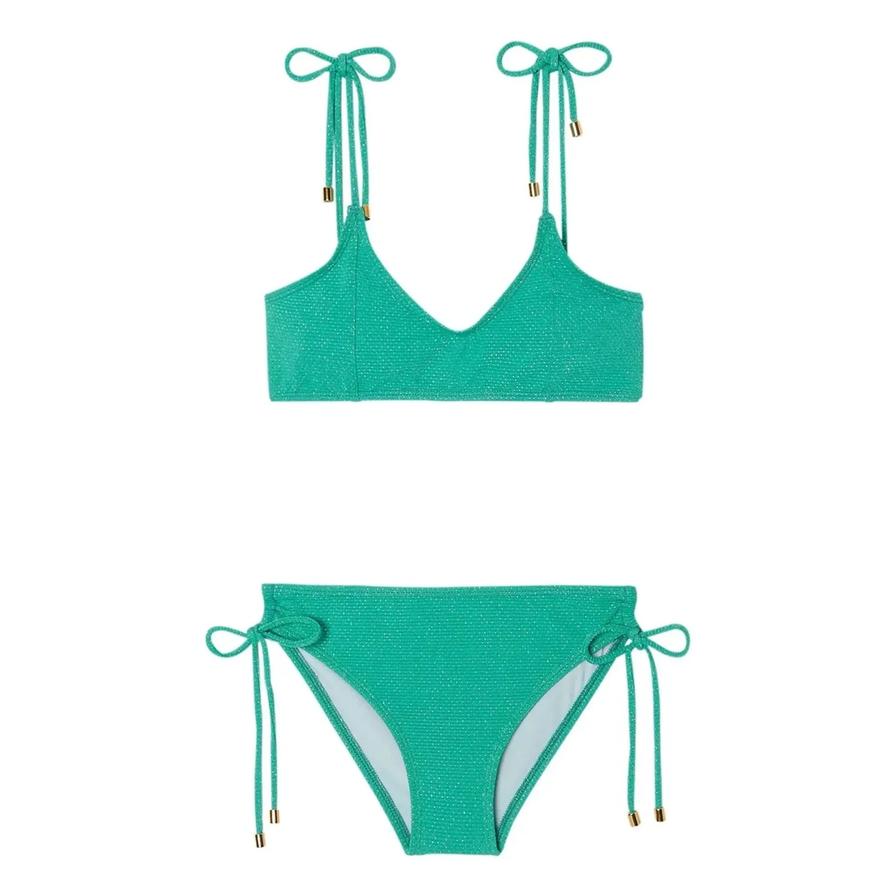 Lison Paris Turquoise Bahamas Metallic 2-Piece Swimsuit