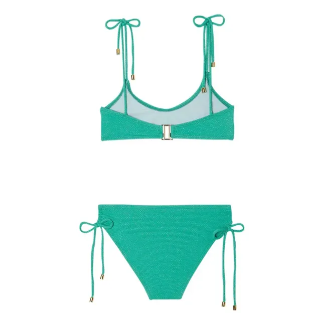 Maillot de Bain 2 Pièces Bahamas Métallisé | Turquoise
