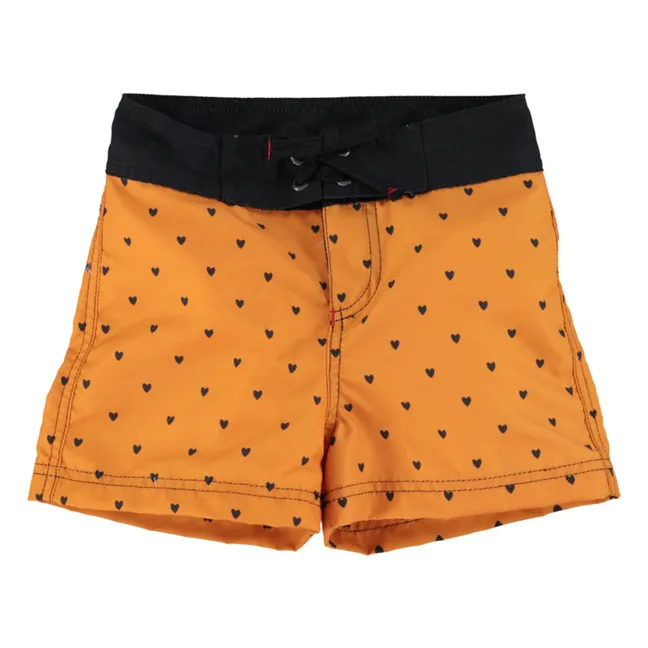 Shorts de baño Corazones de fibra reciclada | Camel