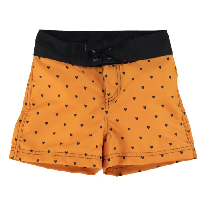 Shorts de baño Corazones de fibra reciclada | Camel- Imagen del producto n°0