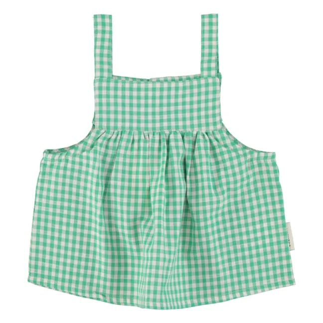 Vichy Organic Cotton Top | Turquoise