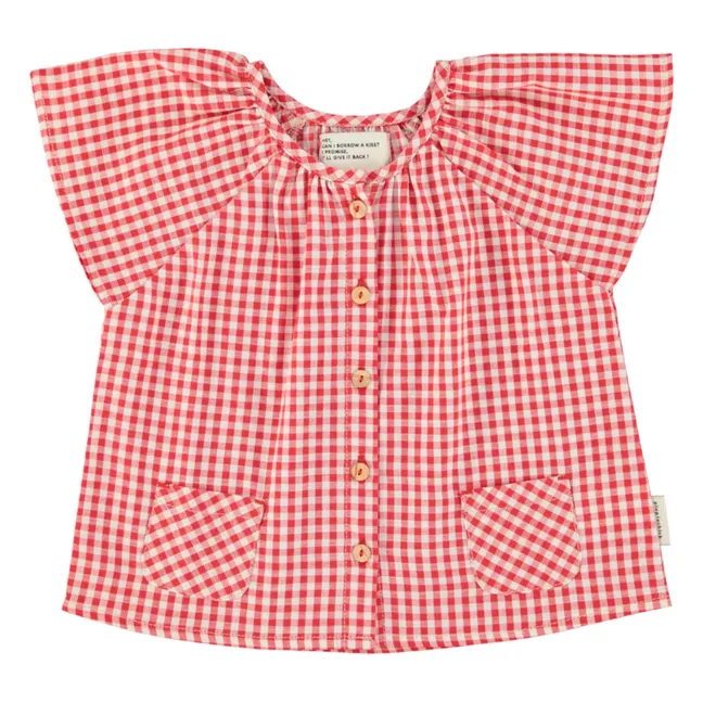 Blusa de algodón orgánico Vichy | Rojo
