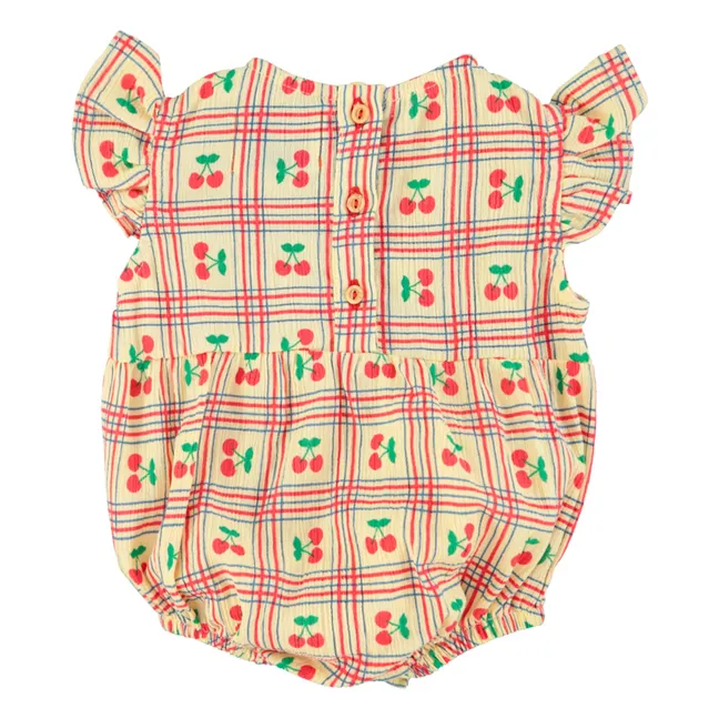 Flouncy Cherry romper | Yellow