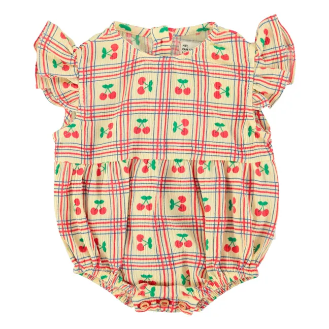 Flouncy Cherry romper | Yellow