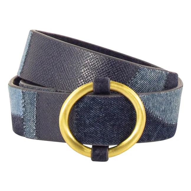 Anota Leather Belt | Blue