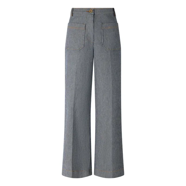 Pantalones de algodón Aldricks | Azul Gris