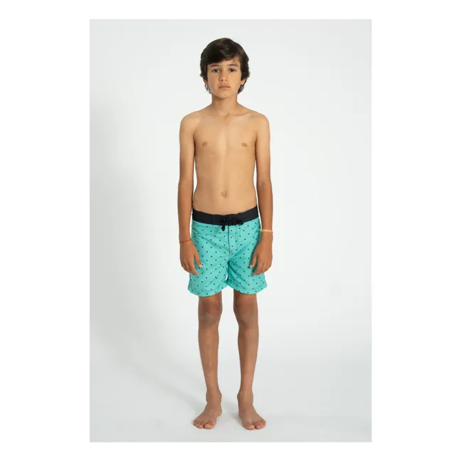 Short de Bain Cœurs Fibres Recyclées | Vert