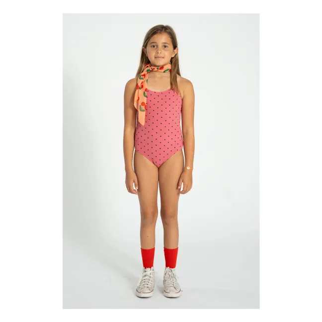 Bañador Corazones de canalé de algodón orgánico | Rosa