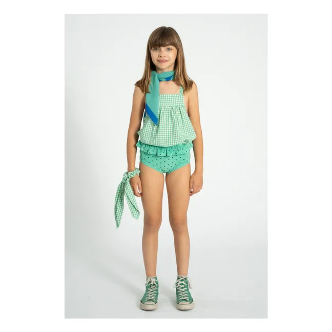 Top Vichy Coton Bio | Turquoise