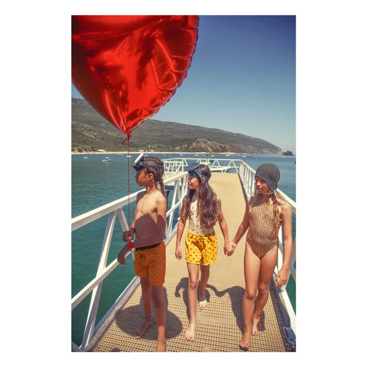 Shorts de baño Corazones de fibra reciclada | Camel- Imagen del producto n°3