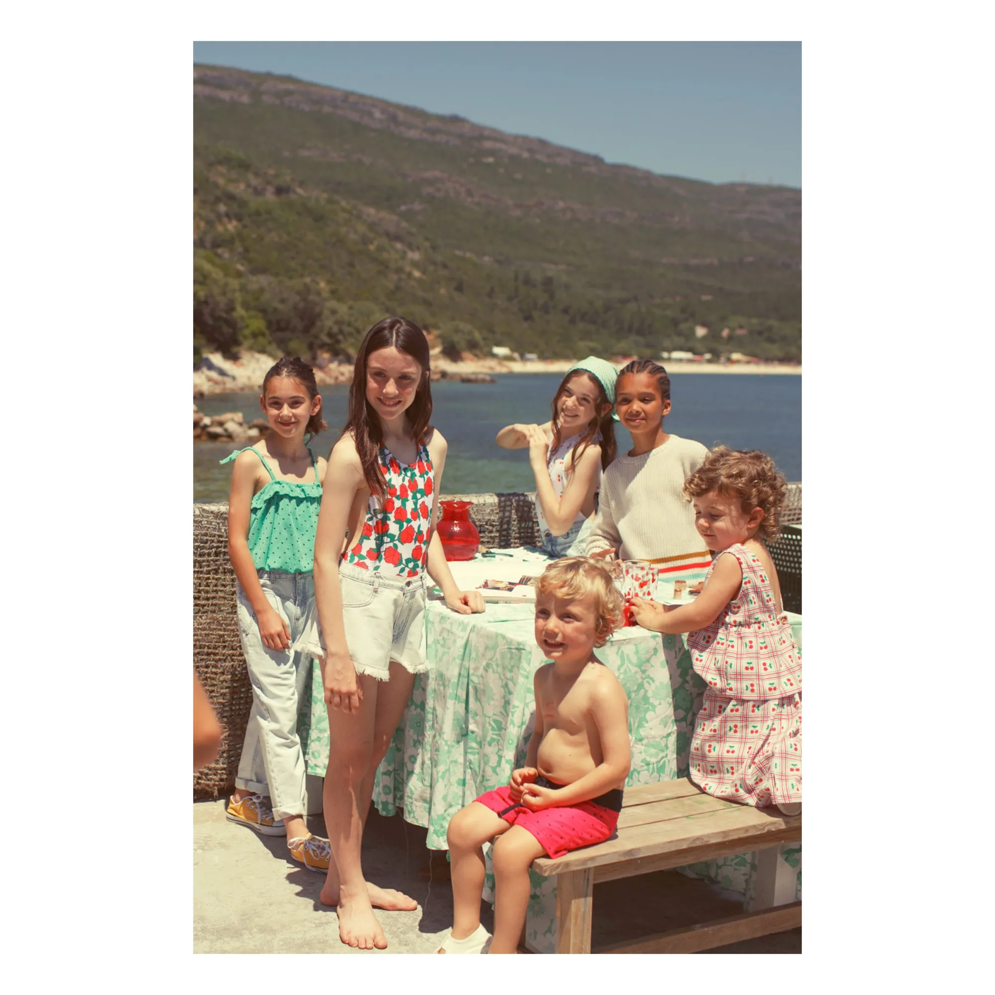 Maillot de Bain Côtelé Dos Nu Roses Fibres Recyclées | Ecru- Image produit n°4