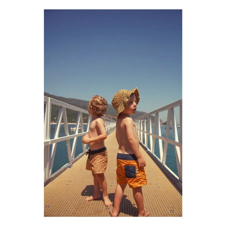 Shorts de baño Corazones de fibra reciclada | Camel- Imagen del producto n°6