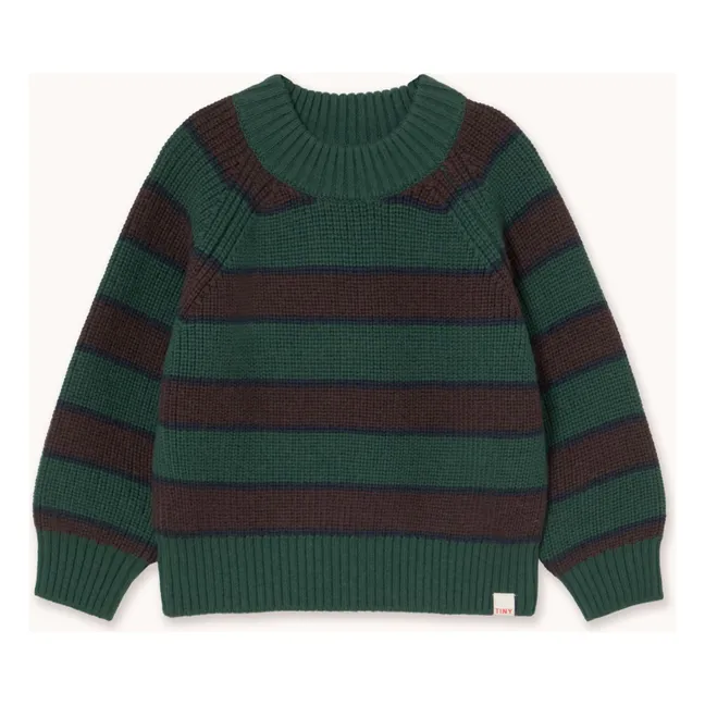Pull Rayé Laine | Vert