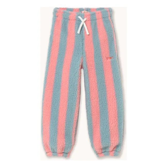Jogger Façon Sherpa Rayé | Rose