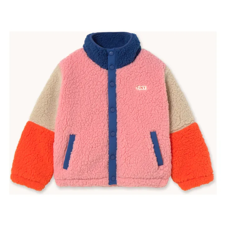 Veste Façon Sherpa Colorblock | Bleu- Image produit n°4