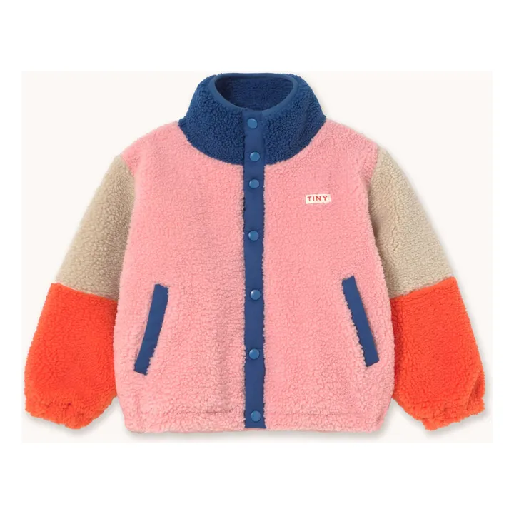 Veste Façon Sherpa Colorblock | Rose- Image produit n°4