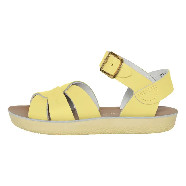 Waterproof Swimmer Leather Sandals | Pale yellow