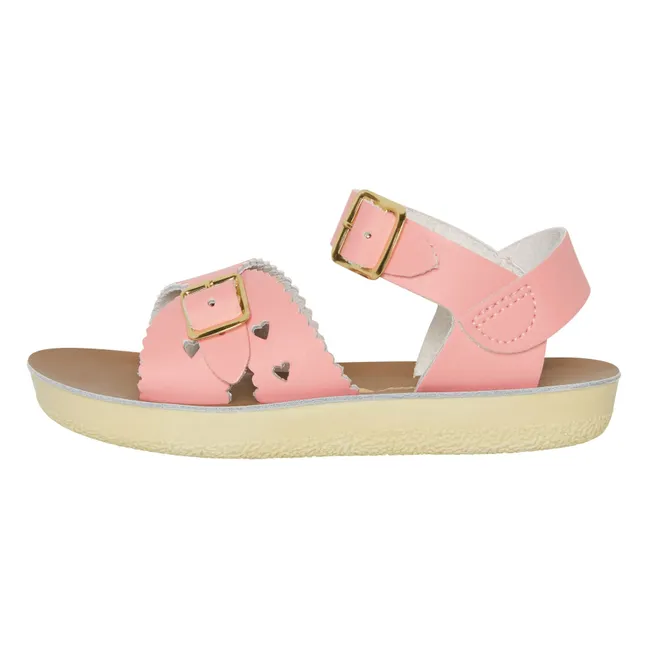 Sweetheart Waterproof Leather Sandals | Candy pink
