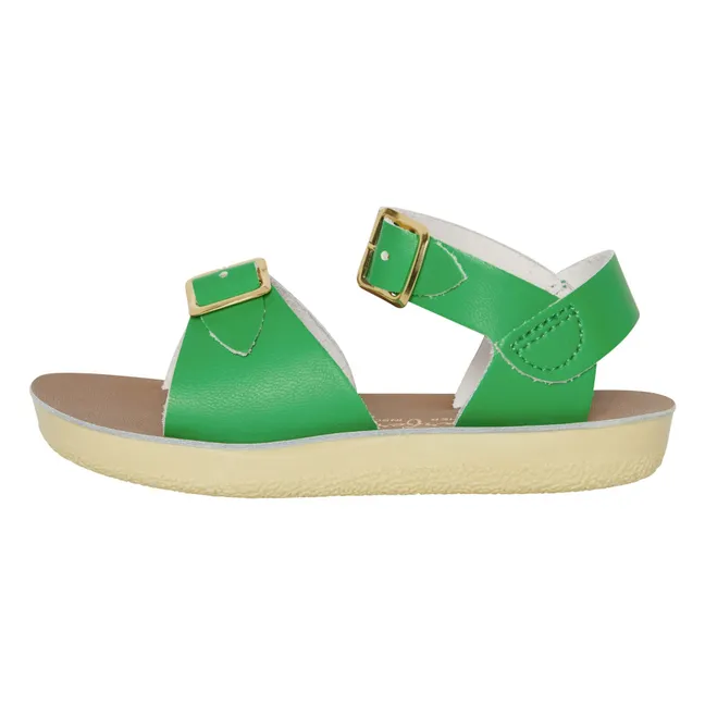 Waterproof Surfer Leather Sandals | Meadow Green