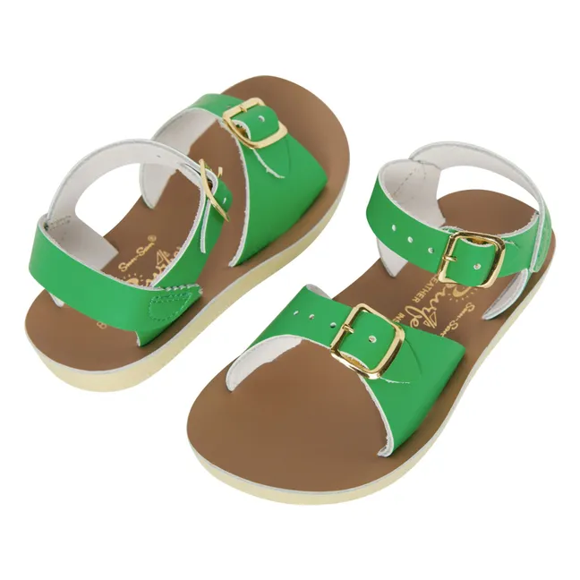 Sandalias surferas de piel impermeable | Verde Prado