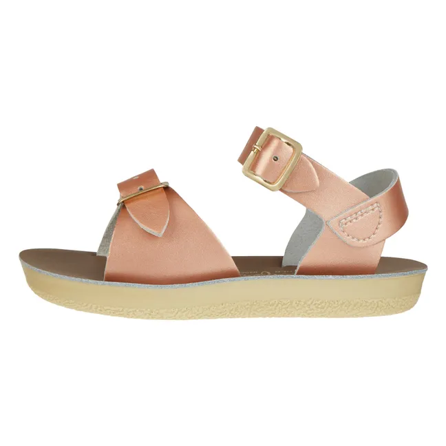 Sandalias surferas de piel impermeable | Oro rosado