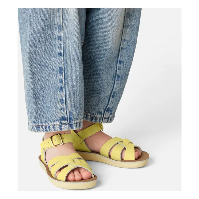 Waterproof Swimmer Leather Sandals | Pale yellow