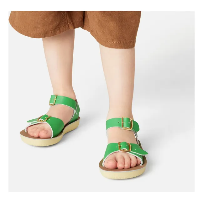 Waterproof Surfer Leather Sandals | Meadow Green