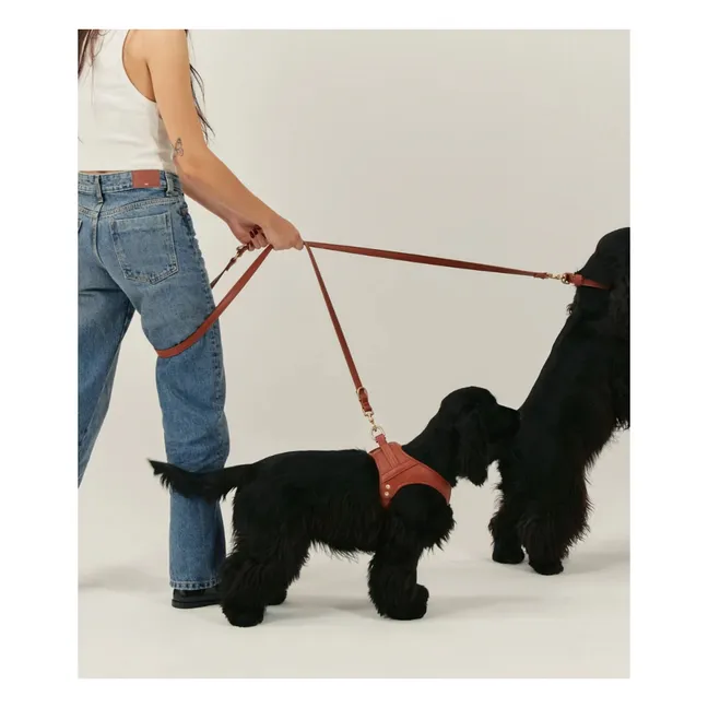 Vegan leather dog harness | Brown