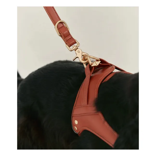 Vegan leather dog harness | Brown