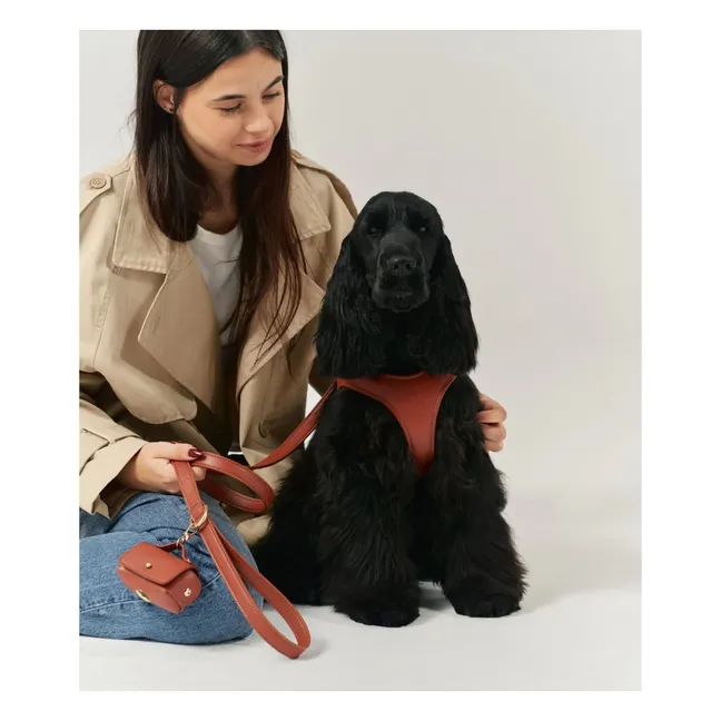 Vegan leather dog harness | Brown