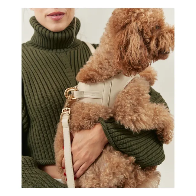 Vegan leather dog harness | Beige