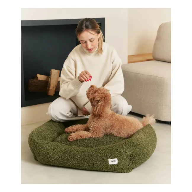 Snozy terry dog bed | Green