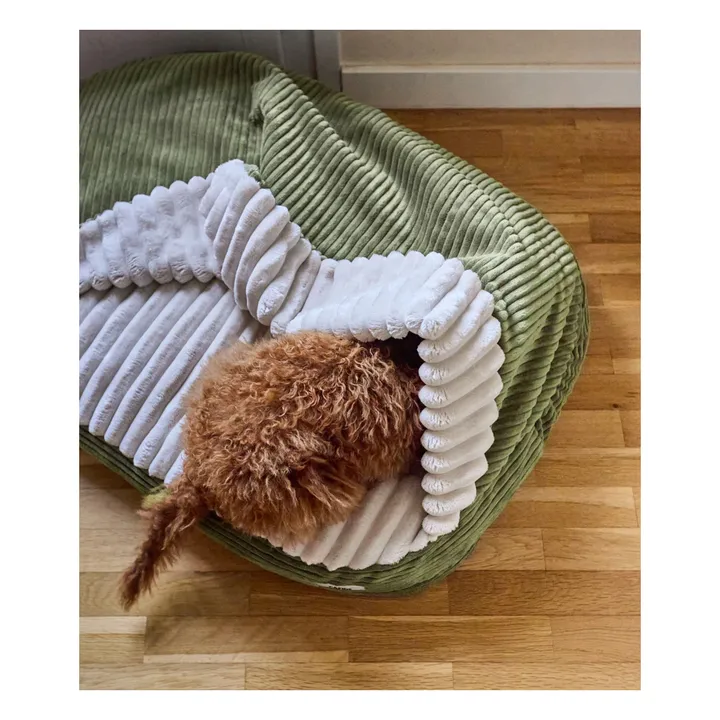 Panier pour chien en velours côtelé Maso | Vert- Image produit n°1