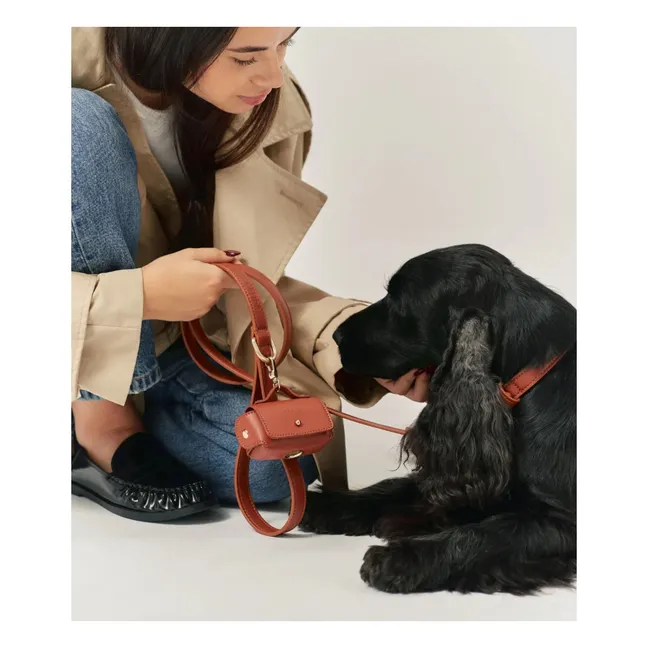 Dispensador de bolsos de cuero vegano | Marrón