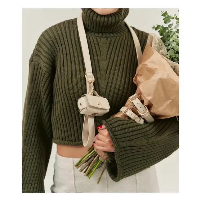 Distributeur de sacs en cuir vegan | Beige