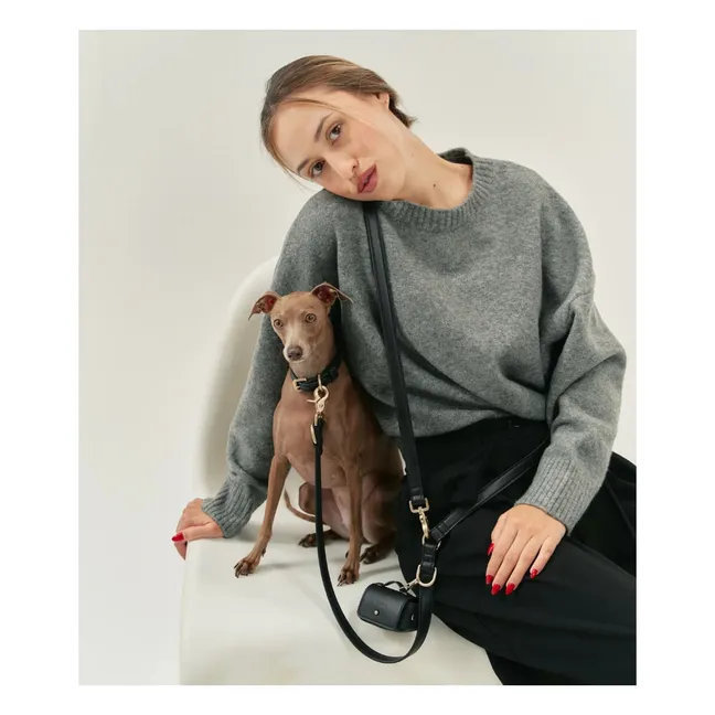 Laisse pour chien 3 positions en cuir vegan | Noir