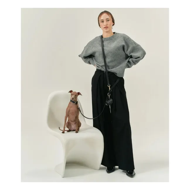 Laisse pour chien 3 positions en cuir vegan | Noir