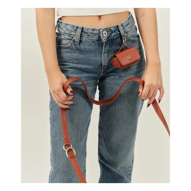 Dispensador de bolsos de cuero vegano | Marrón