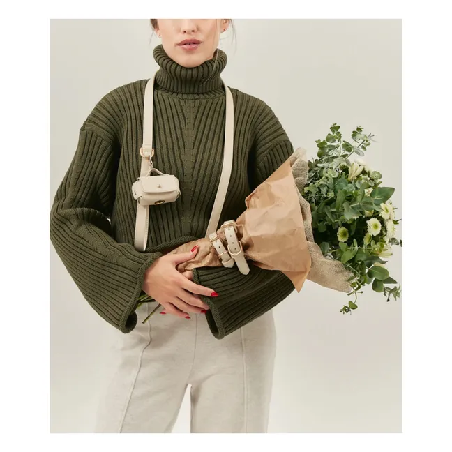 Distributeur de sacs en cuir vegan | Beige