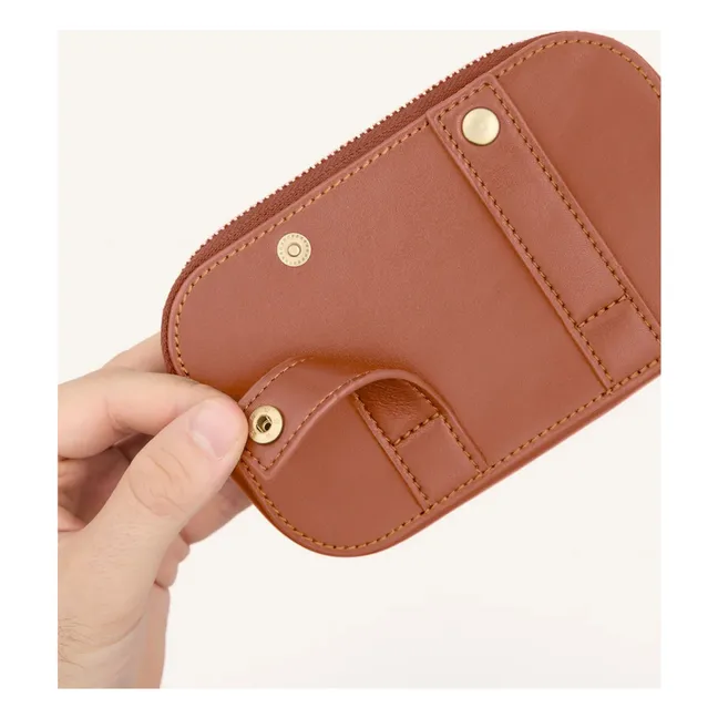 Porte-monnaie en cuir vegan | Marron