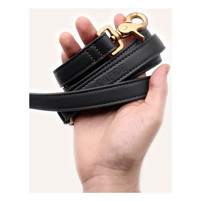 Laisse pour chien 3 positions en cuir vegan | Noir