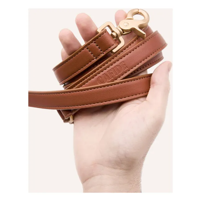 Laisse pour chien 3 positions en cuir vegan | Marron