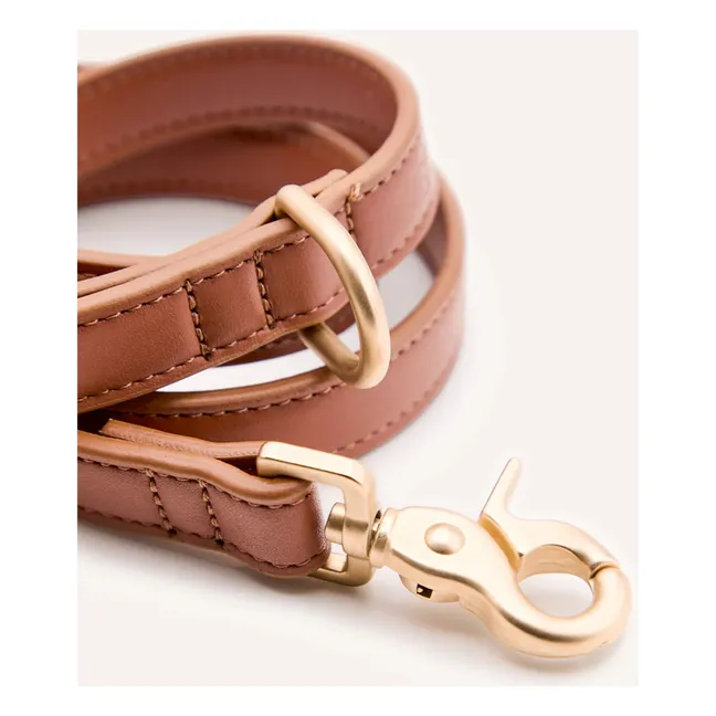 Laisse pour chien 3 positions en cuir vegan | Marron
