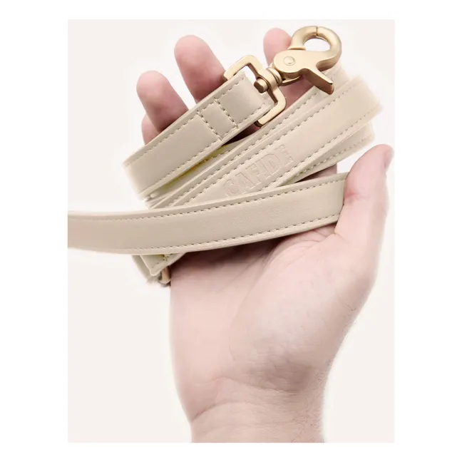 Correa para perro de cuero vegano de 3 posiciones | Beige