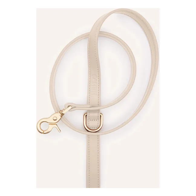 Laisse pour chien 3 positions en cuir vegan | Beige